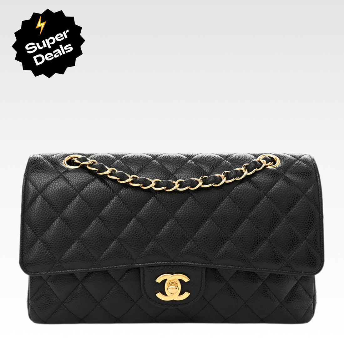 Quilted Flap Bag - Black
