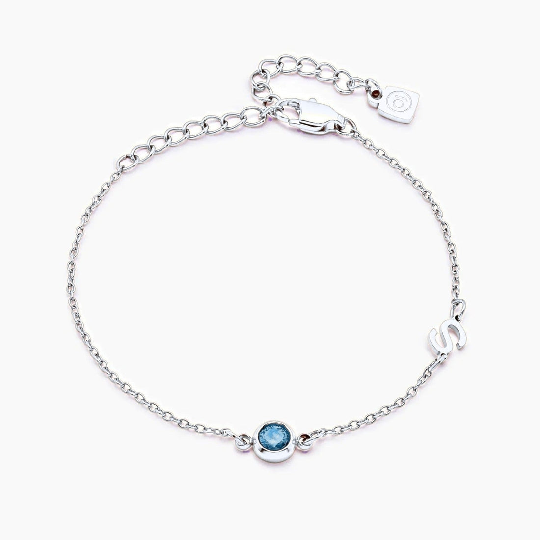 Bracelet with Initial and Birthstone