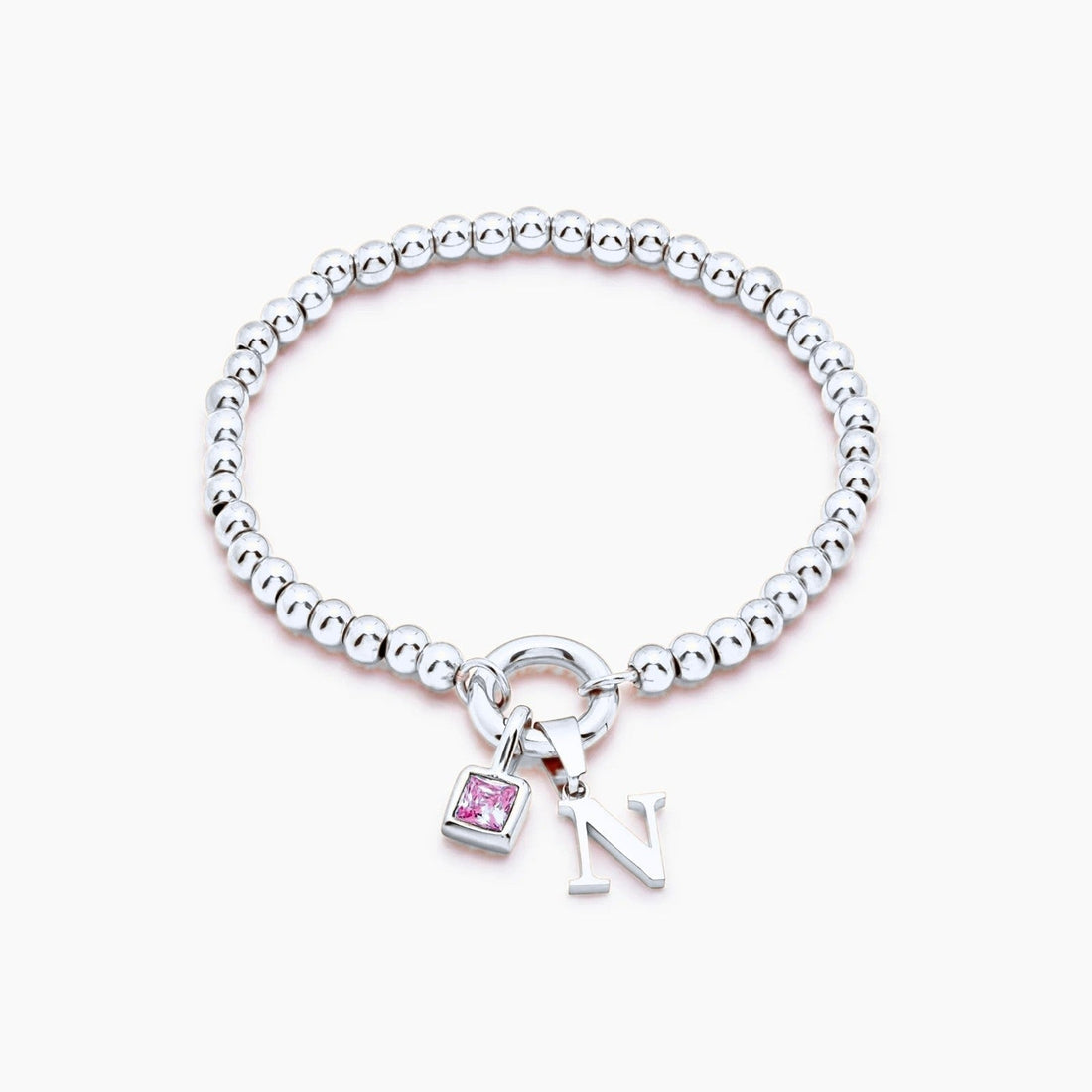 Initial Bracelet with Birthstone