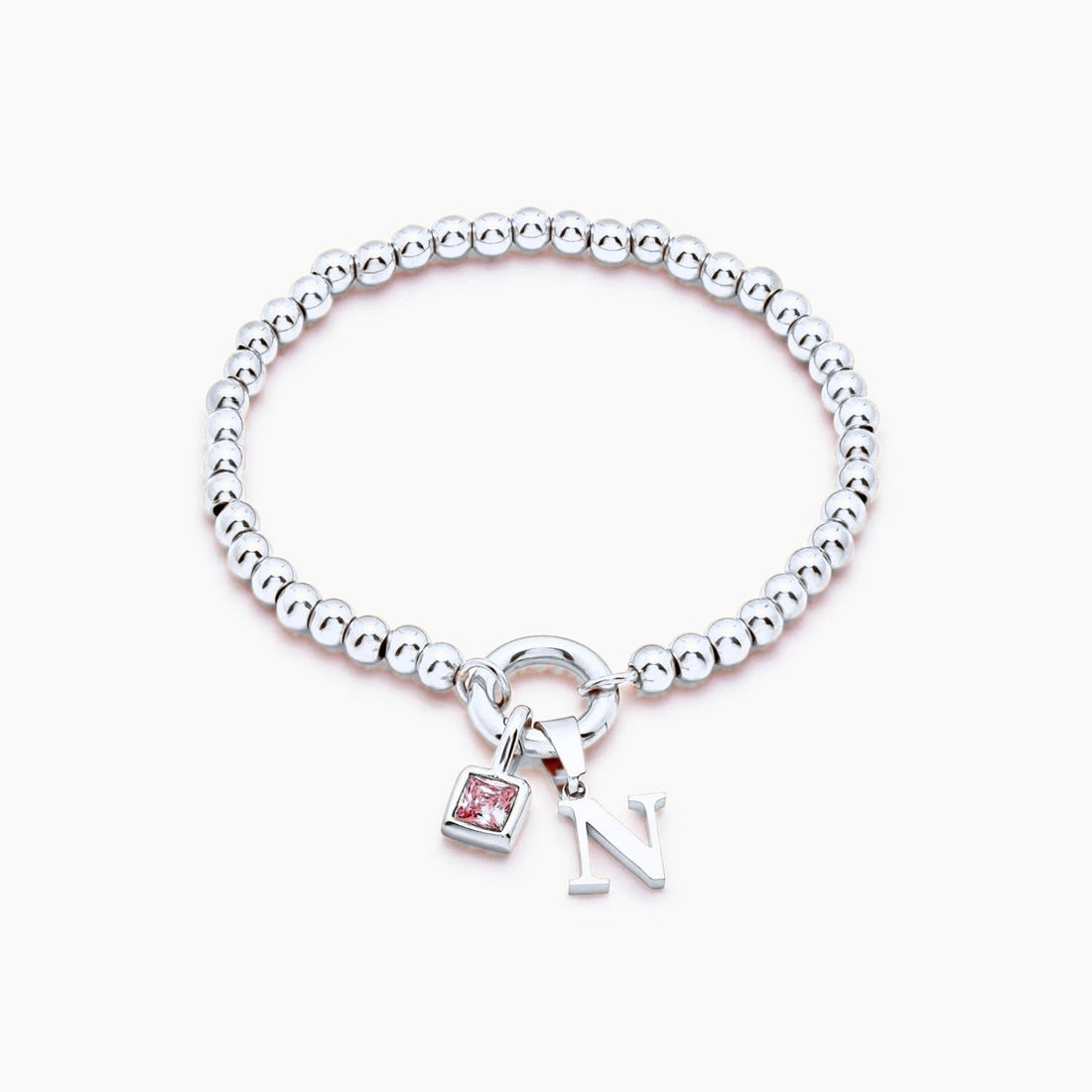 Initial Bracelet with Birthstone