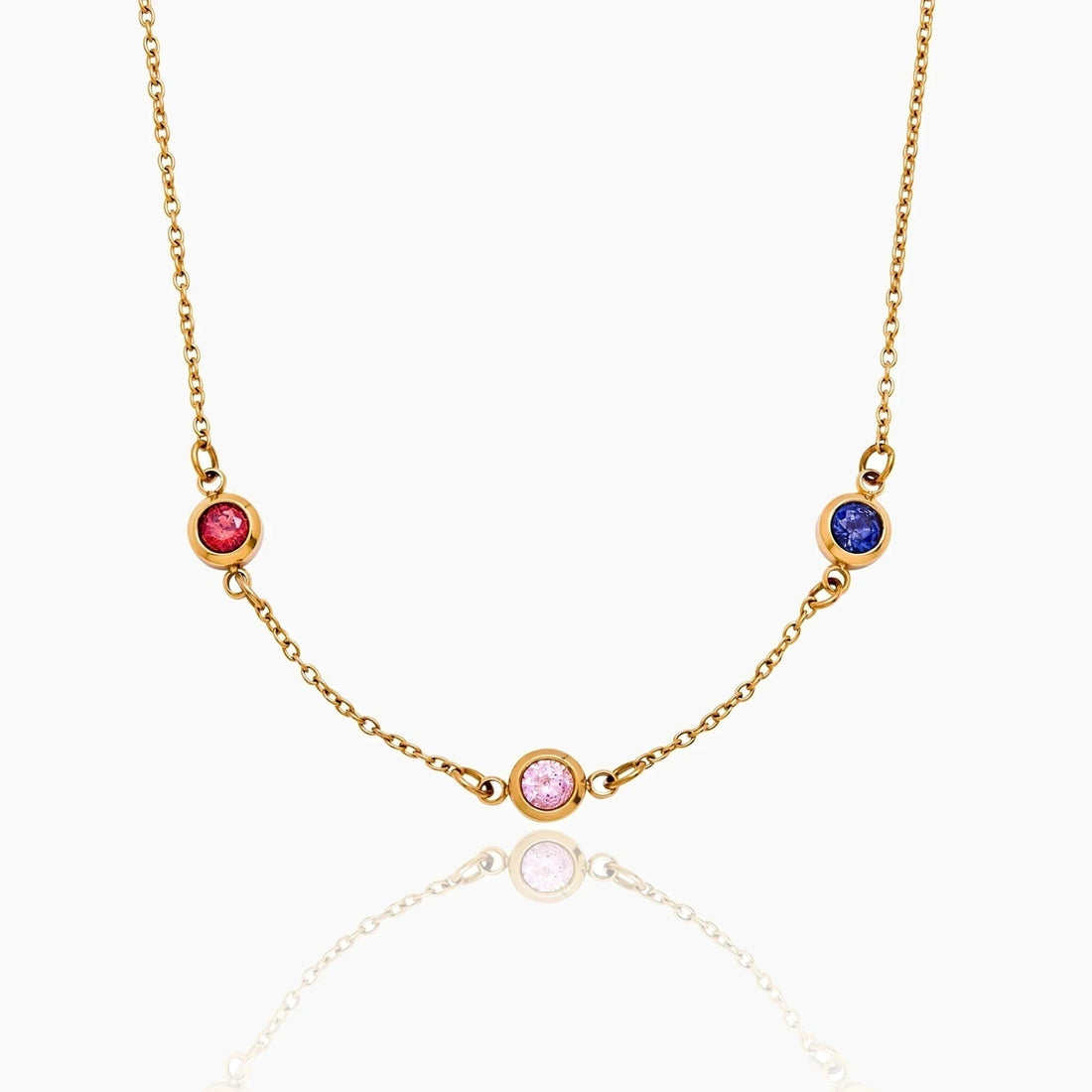 Personalized Necklace with Multiple Birthstones