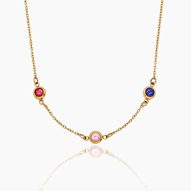 Personalized Necklace with Multiple Birthstones
