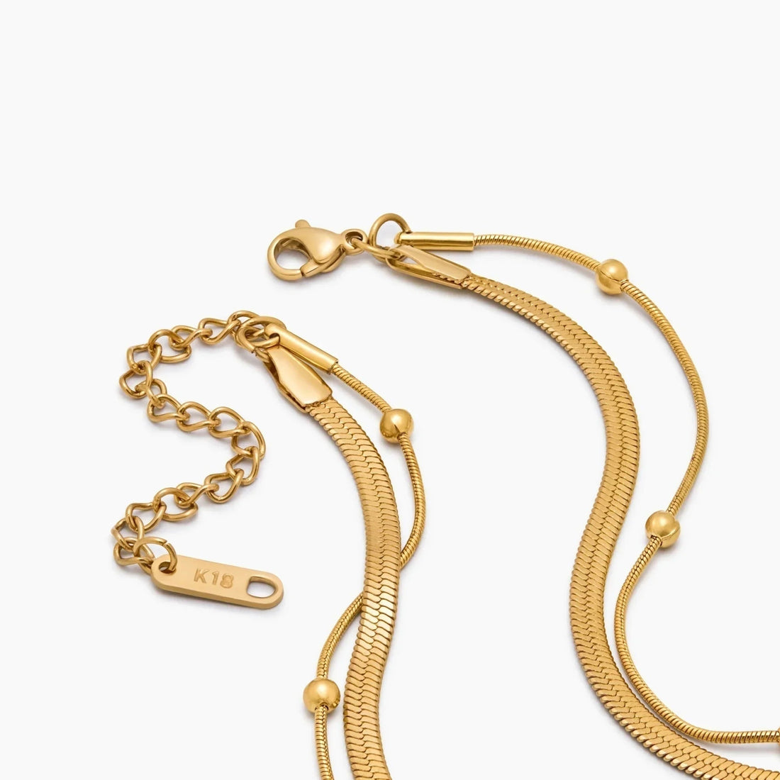 Double Necklace with Snake and Satellite Chain