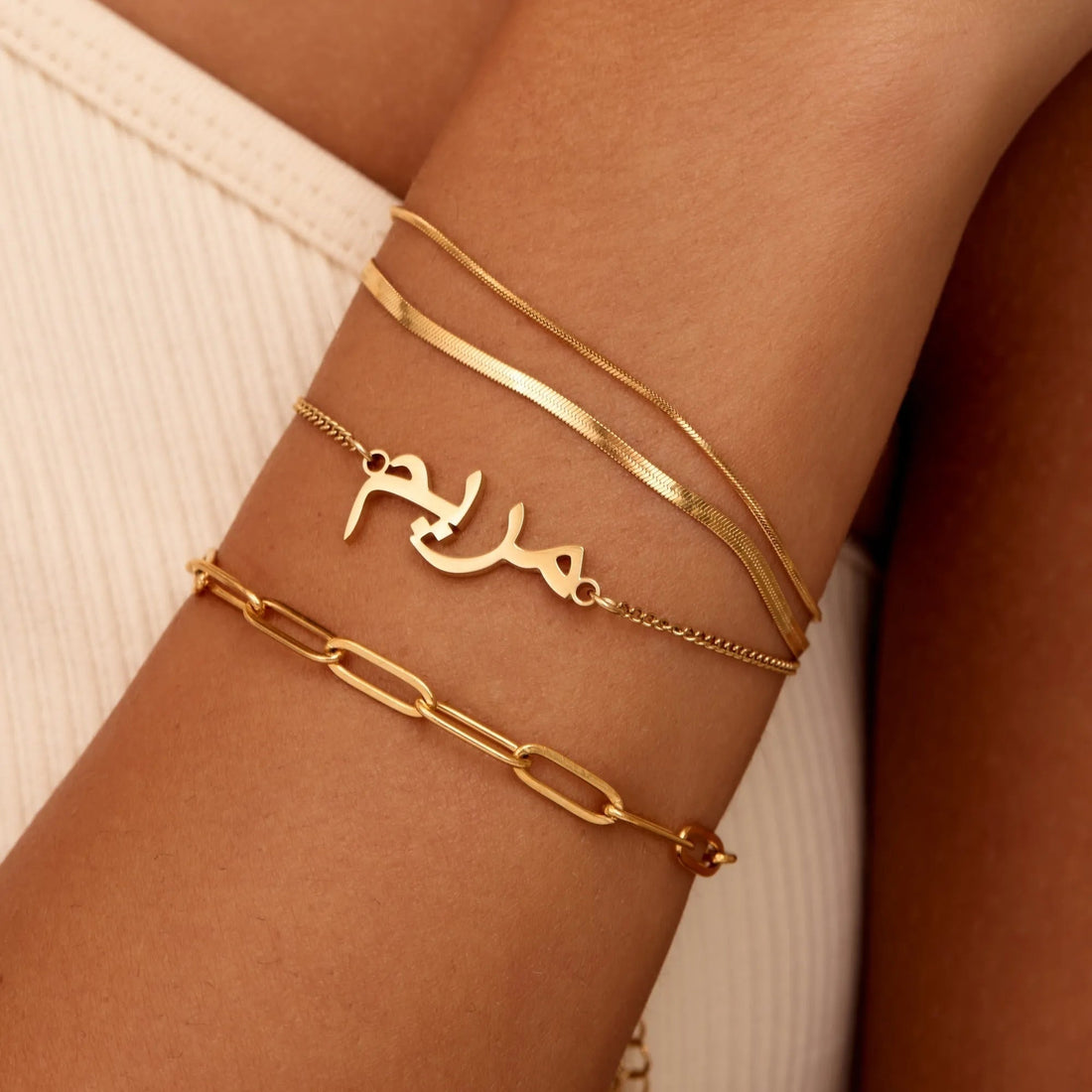Layered Double Snake Chain Bracelet