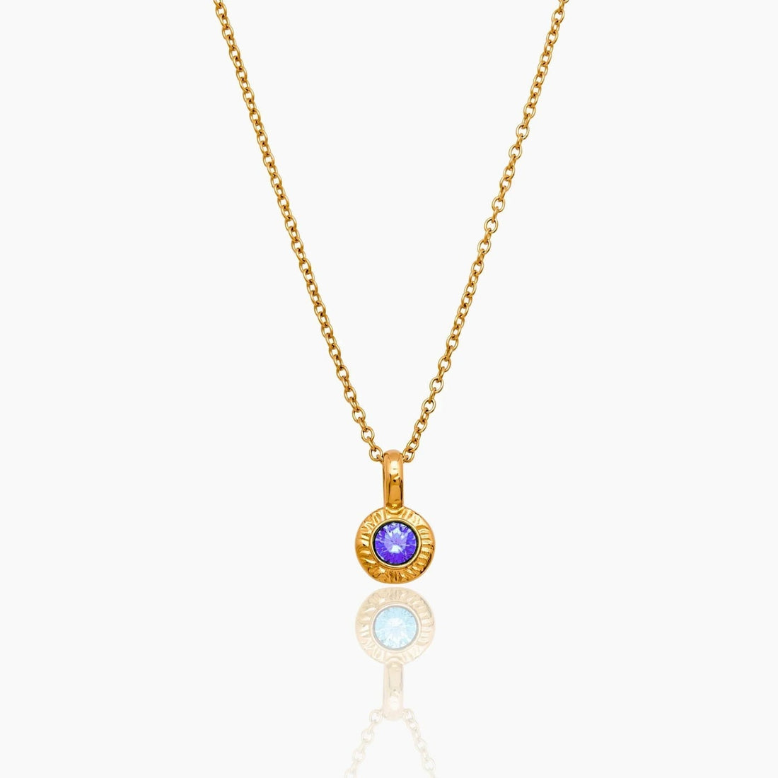 Necklace with Crushed Birthstone Pendant