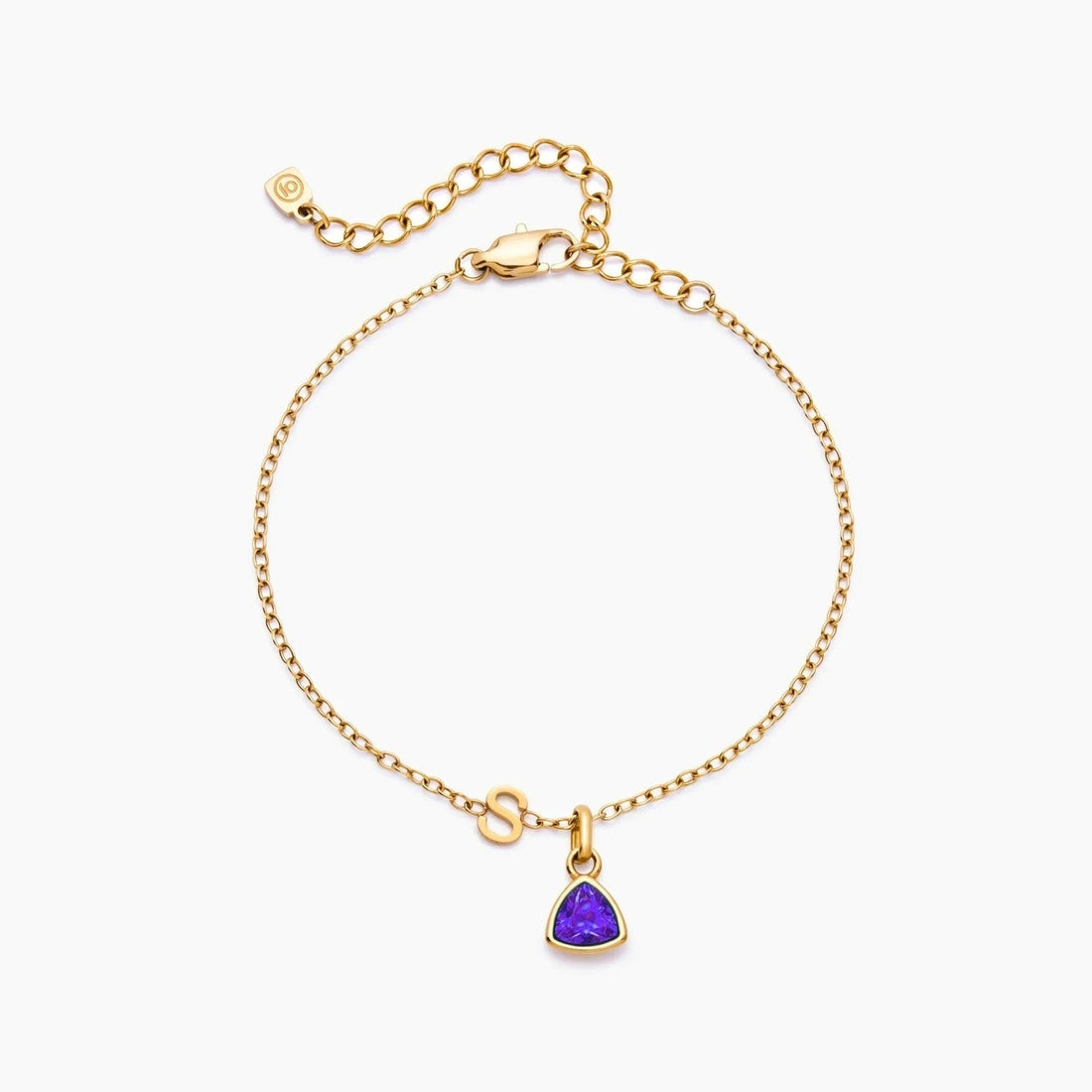 Charm Bracelet with Initial and Birthstone