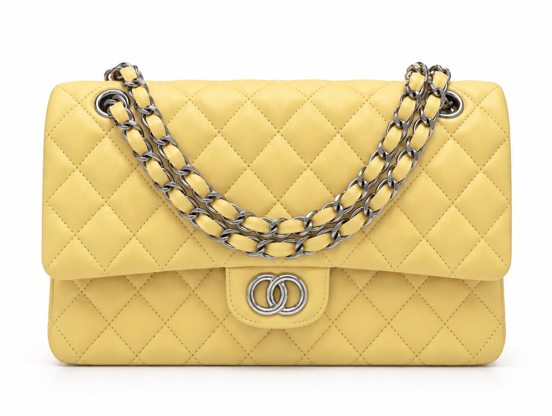 Quilted Flap Bag - Yellow