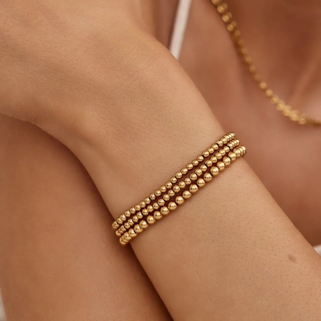 433 Bracelet Set with Gold Beads