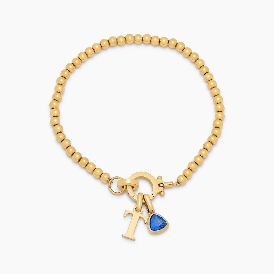 Charm Bracelet with Birthstone and Initial