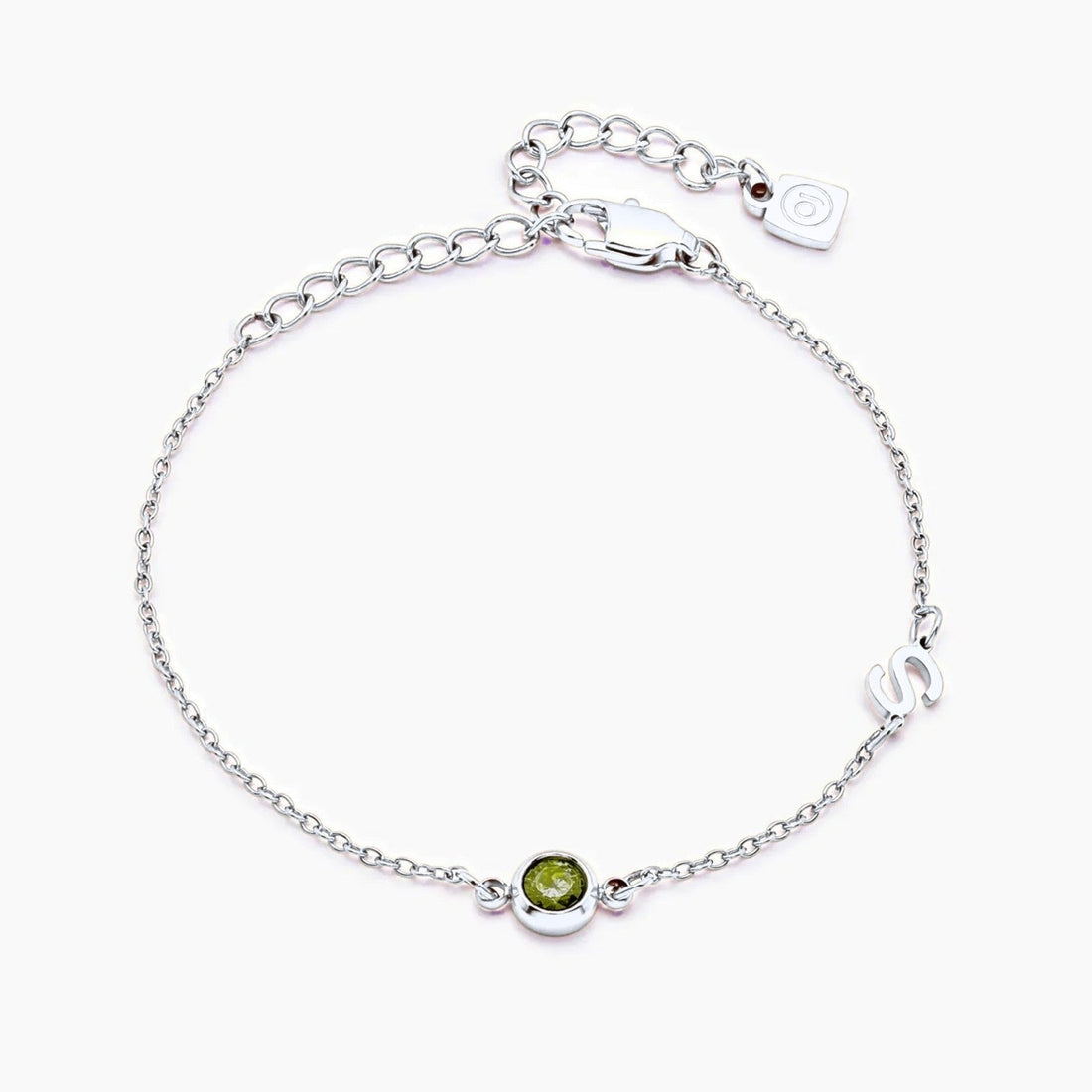 Bracelet with Initial and Birthstone