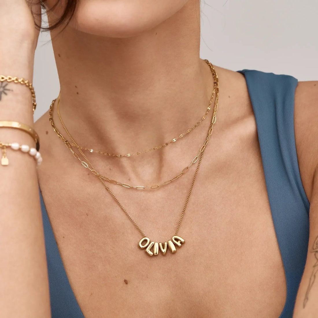 Bubble Personalized Name Necklace