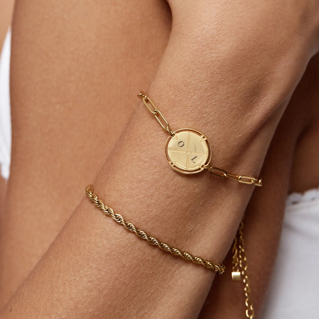 Engraved Compass Bracelet