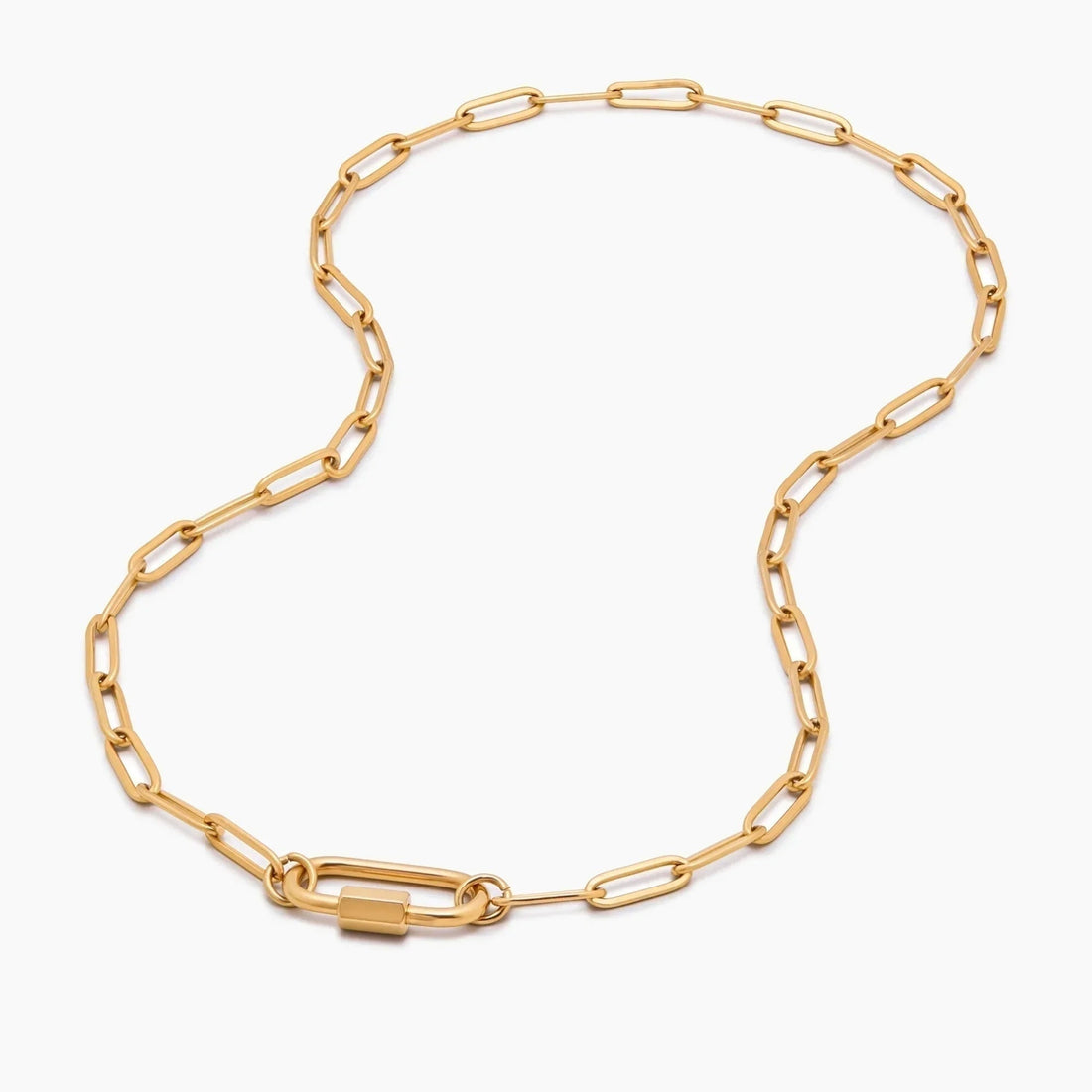 Necklace with Charm Carabiner Clasp