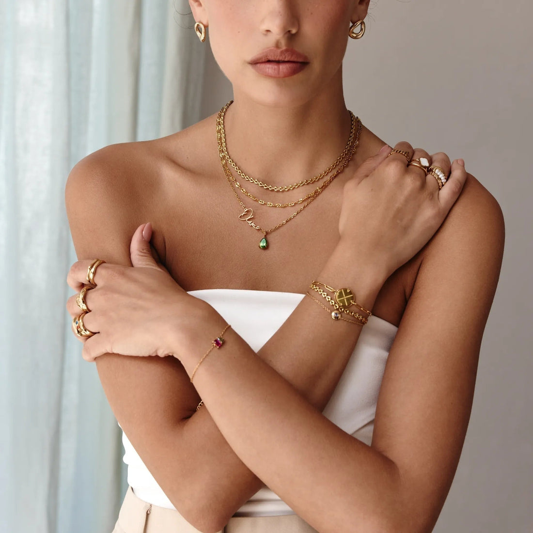 Signature Name Necklace with Birthstone