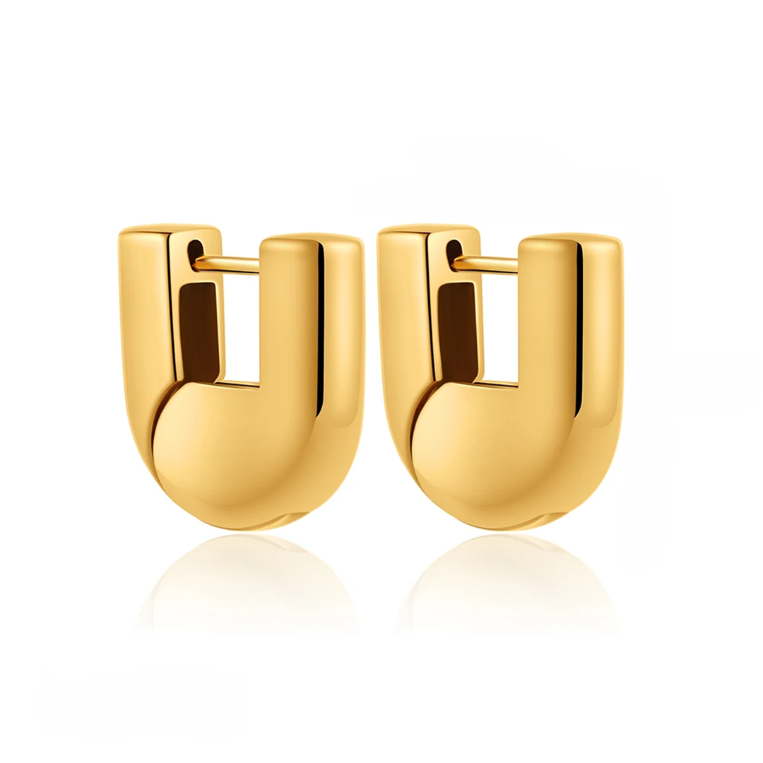 U-Shape Huggie Earrings