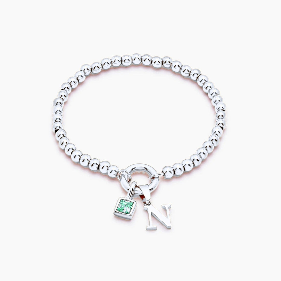 Initial Bracelet with Birthstone