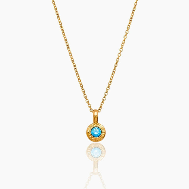Necklace with Crushed Birthstone Pendant