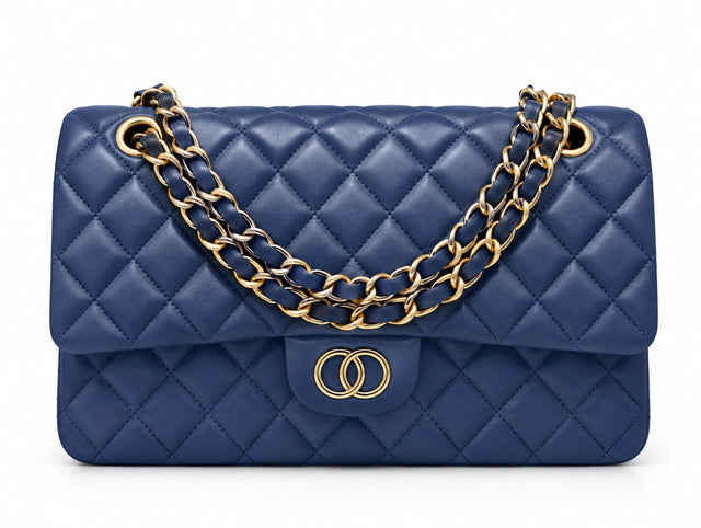 Quilted Flap Bag - Royal Blue