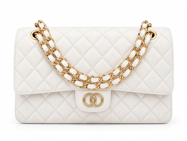 Quilted Flap Bag - White