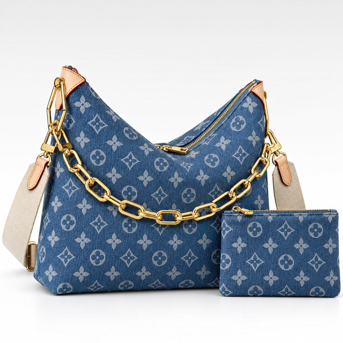 Puffy Hobo Bag - Denim